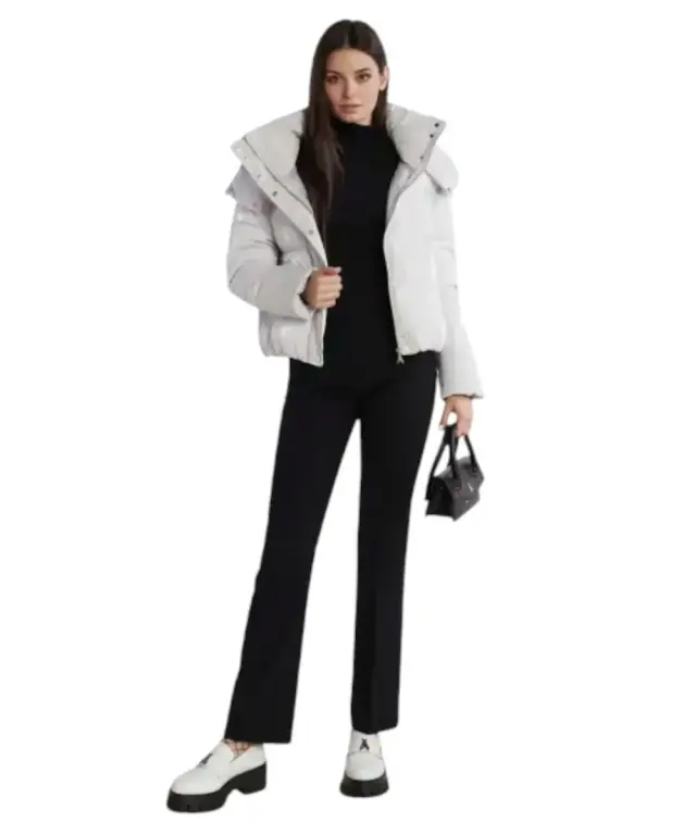 Patrizia Pepe - Γυναικείο Χειμωνιάτικο Μπουφάν Short hooded down jacket 2O0057-A347-W356 Λευκό - 40 3