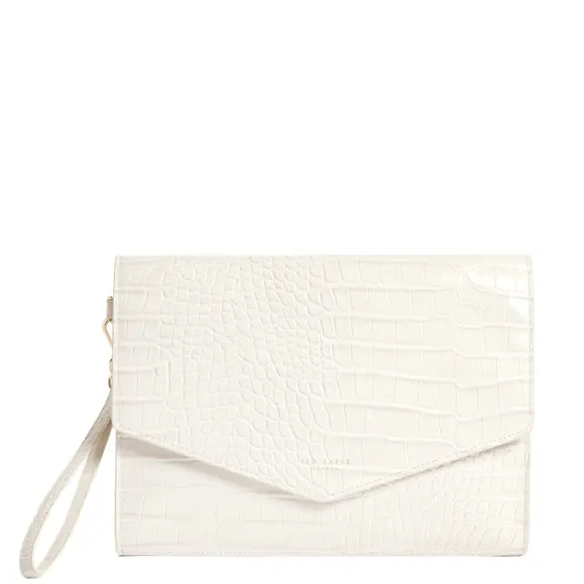 Γυναικείος Φάκελος Ted Baker Wesslie 282823 Ivory Κροκό Άσπρο - One Size