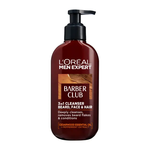 Men Expert Barber Club Καθαρισμός 3 Σε 1 Για Πρόσωπο, Μούσια & Μαλλιά 200ml