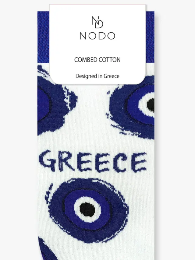 Κάλτσα Βαμβακερή με Σχέδια Eyes Greece NODO - ONE SIZE 3