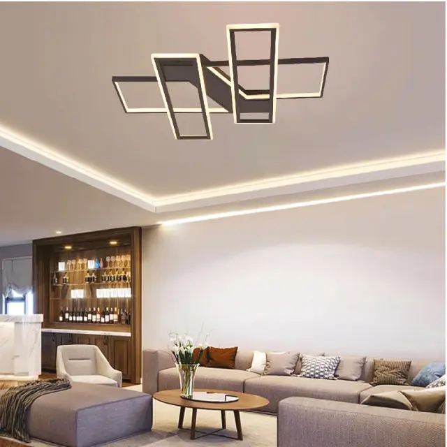 Inlight Πλαφονιέρα οροφής LED 90W 3CCT σε μαύρη απόχρωση D:80x80cm (6109) 2