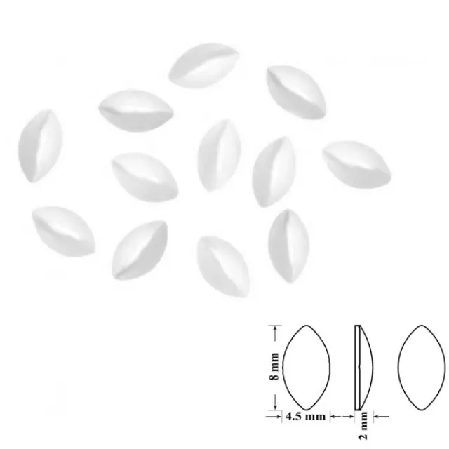 Swarovski 2208/4 Cabochon Navette Flat Back No Hotfix 8mm Crystal Nacre - 20τεμ