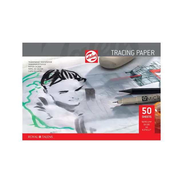 Royal Talens Μπλοκ Με Διαφανή Χαρτιά (Ριζόχαρτα) 90-95g/m² A4 50 φύλλα