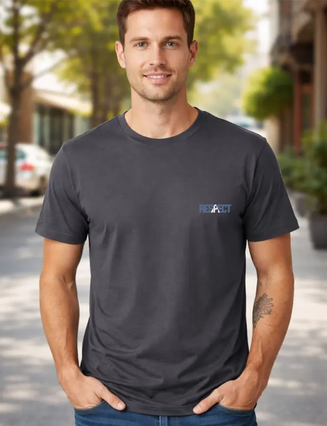 T-shirt Noshame® Ανθρακί με τύπωμα Respect - 142693 - XXL 2