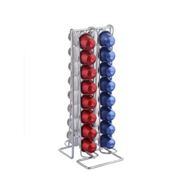 Βάση για Κάψουλες Καφέ 10x13x30cm Μεταλλική Ασημί 540355 (520355)