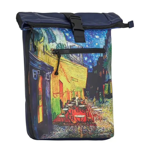 New Rebels Mart Art Roll-Top Backpack (L): Cafe Terrace at Night