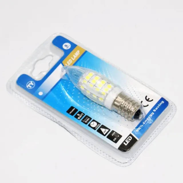 LED ΛΑΜΠΑ E14 5W/400Lm/6000K C37-5W-W 2