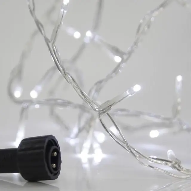 100 LED Mε Επέκταση Ως 3 Μετασχηματιστή Προέκταση 300cm Διάφανο Καλώδιο Λευκό Φως Ιp44