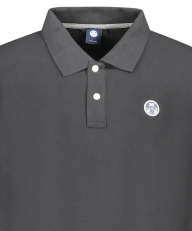 North Sails - Ανδρικό T-shirt Μακρυμάνικο Polo 995021-000-0999 Μαύρο 3