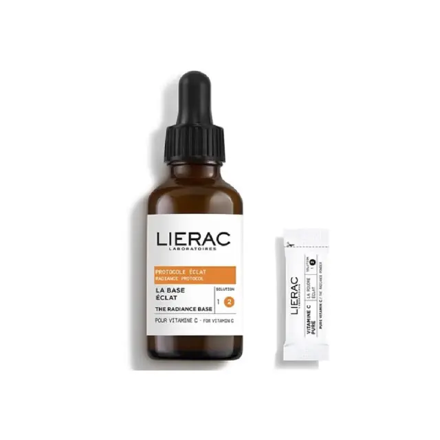 Lierac Radiance Protocol The Radiance Base Pure Vit C Powder Serum 30ml, Συμπυκνωμένος Ορός με 20% Καθαρή Βιταμίνη C 30ml & 10 φακελάκια