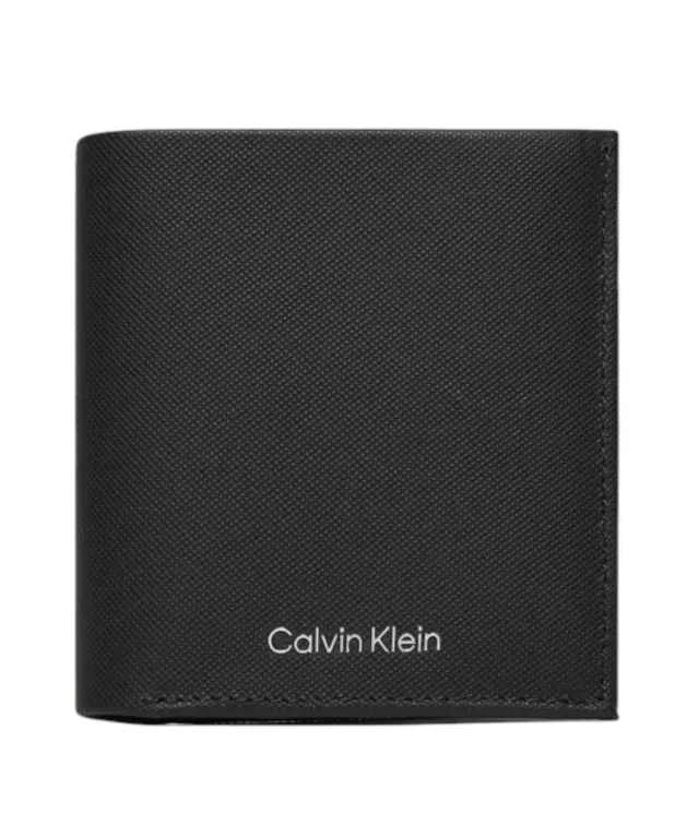 Calvin Klein - Ανδρικό Δερμάτινο Πορτοφόλι Ck Must Trifold 6Cc W/ Coin K50K511382-BEH Μαύρο