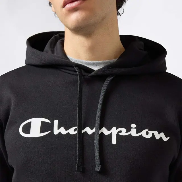 Champion Men's Fleece Script Logo Hoodie Μαύρο 221809-KK001 (Champion) 3