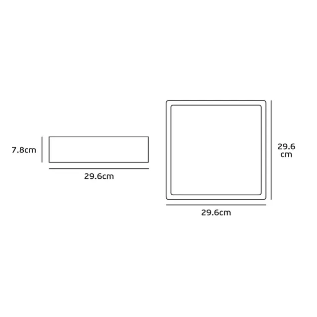 Τετράγωνο LED Φωτιστικό Οροφής Box VK/02066/G/C Γκρι 16W 4000K IP65 29.6x29.6x7.8cm Γκρί 2