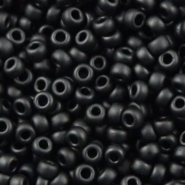 Χάντρα Miyuki Round Rocailles 6/0 - 401F - Matte Black ~10gr
