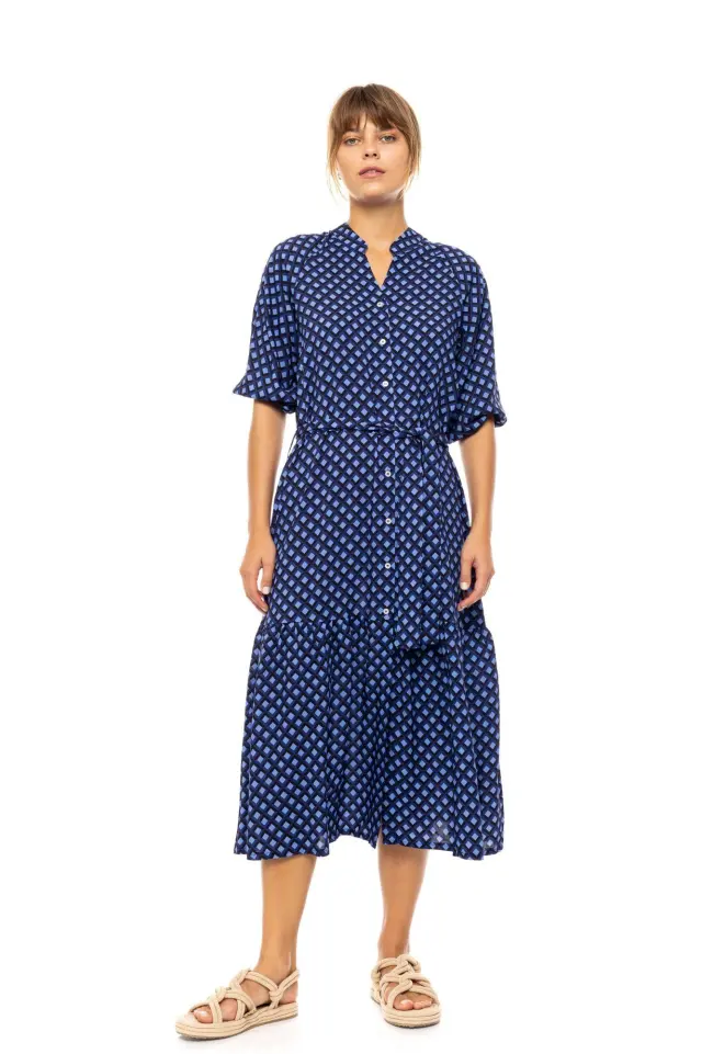 Beachwear Long B566 Blue Azure Pink Label 2
