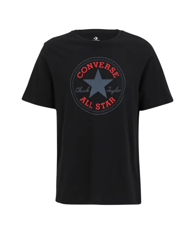 Converse - Ανδρικό T‑shirt Chuck Taylor All Star Patch Relaxed Fit CVM5T459-001 Μαύρο - XS