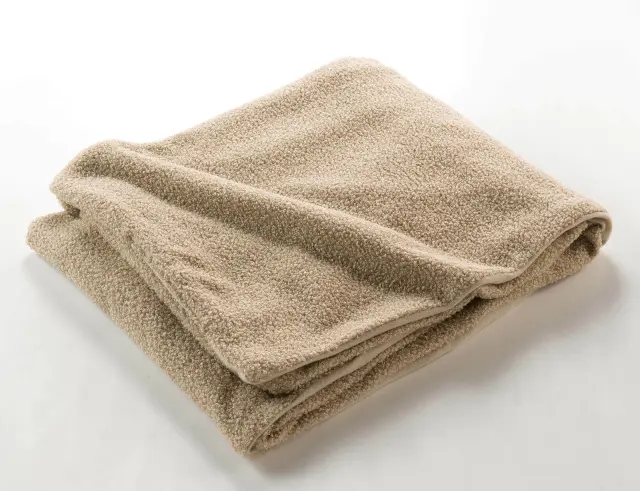 Κουβέρτα Wooly Douceur d'intérieur με επένδυση fleece και διαστάσεις 125x150cm - Beige 1612090 3