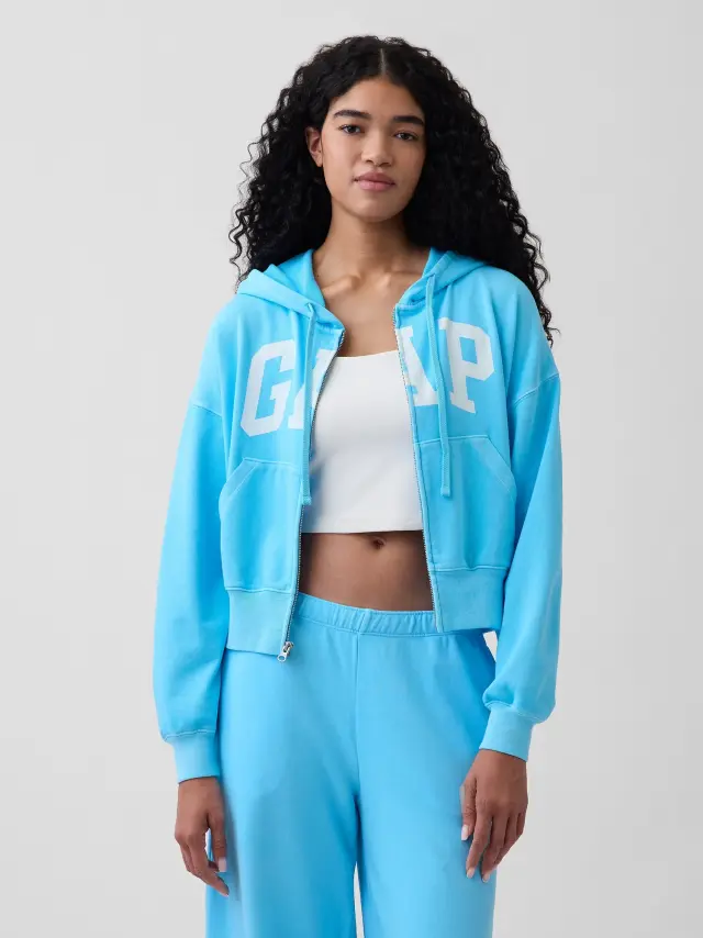 Γυναικεία Ζακέτα Φούτερ Oversized από French Terry με Λογότυπο blanket blue - S
