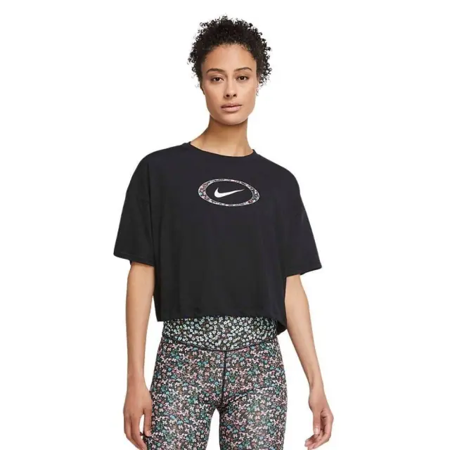 Nike Dri-FIT Crop T-Shirt (CZ1154-010) - Μαύρο - XS
