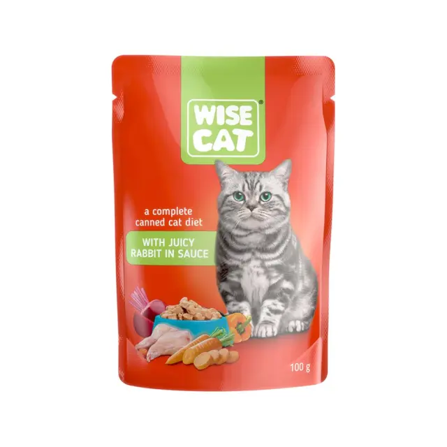 Wise Cat with Juicy Rabbit in Sauce Φακελάκια Κουνελιού σε Σάλτσα 100gr