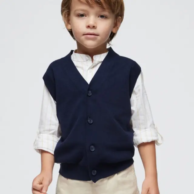Mini 2 έως 10 ετών Γιλέκο πλεκτό Better Cotton ναυτικό μπλε