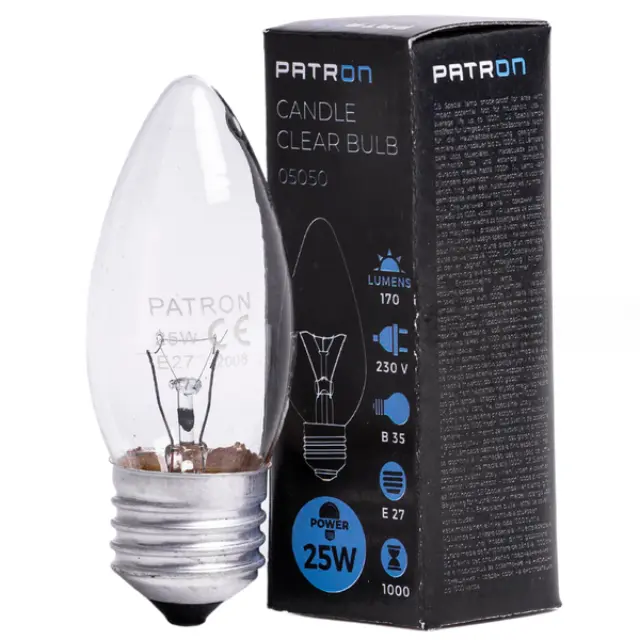 Incandescent Bulb E27 25W B35 230V CL