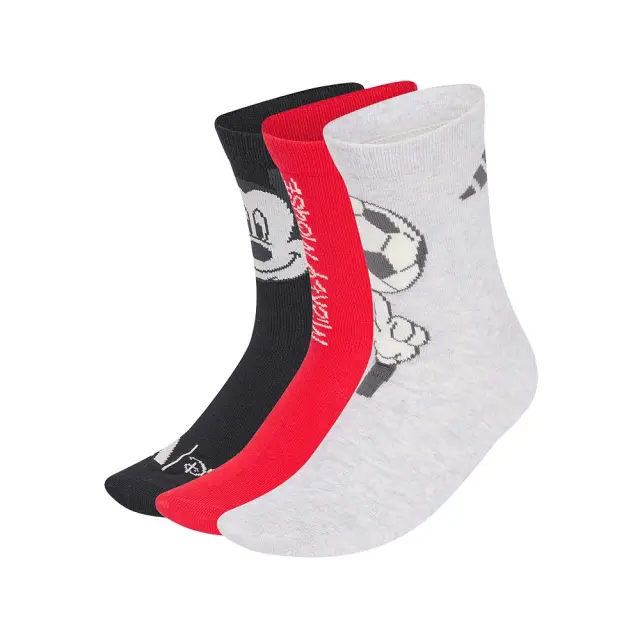 adidas Performance Infant's Disney Mickey Mouse 3 Pair Crew Socks Γκρι - Κόκκινο KR2340 (adidas Performance)
