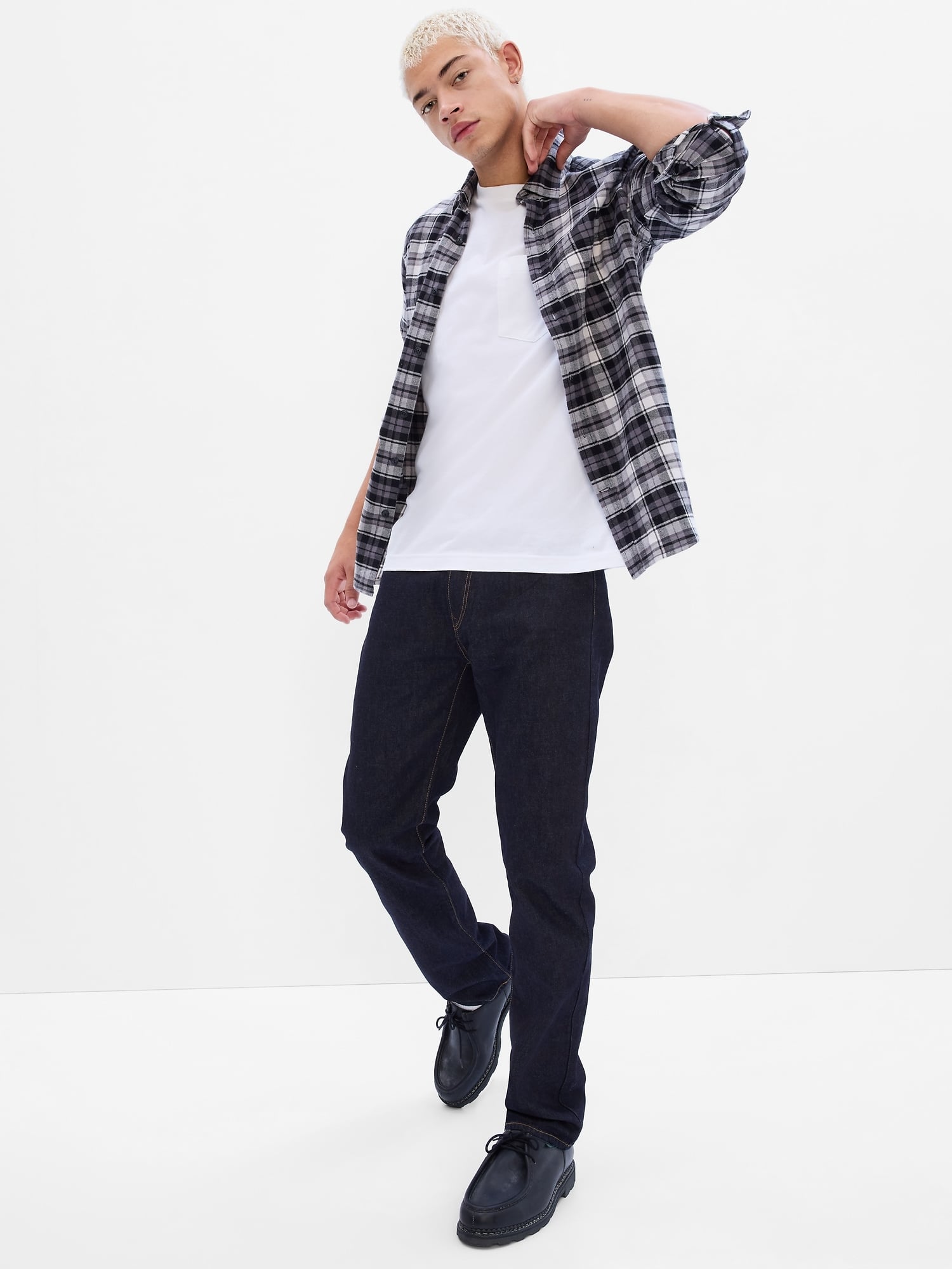 Μαύρο Straight Fit Τζιν Παντελόνι dark rinsed