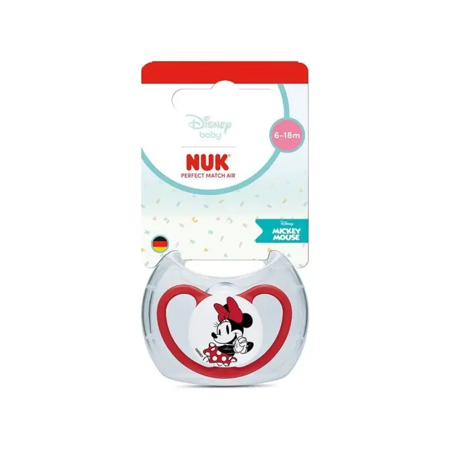 NUK Disney Minnie Mouse Perfect Match Air Πιπίλα Σιλικόνης Μέγεθος 2, Κόκκινη