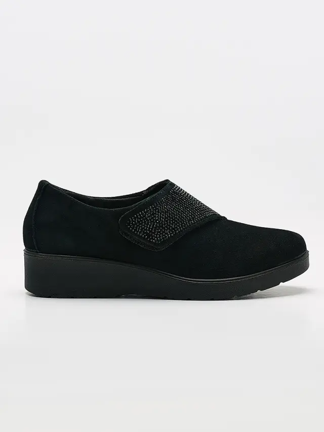Imac Μοκασίνια-Loafers Γυναικείο δέρμα Nubuck Μαύρο IMA/455560 SCAM/NERO 3