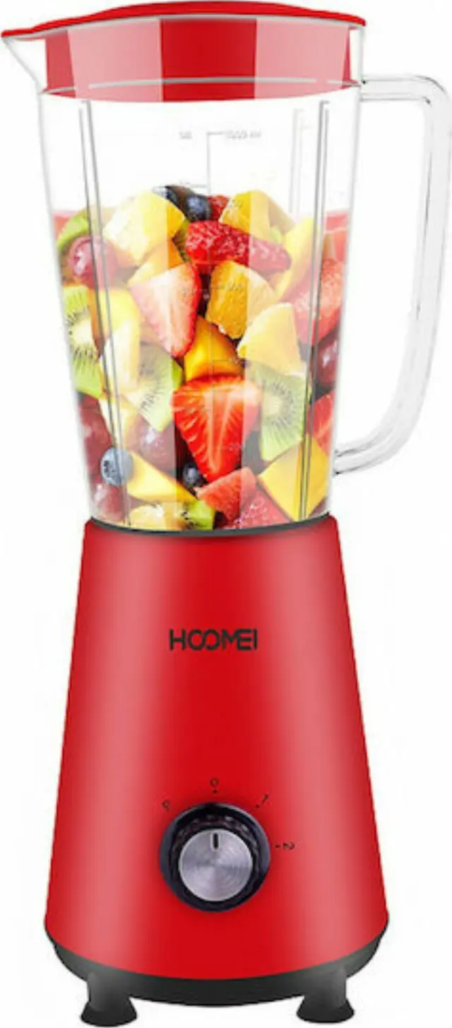 Hoomei Μπλέντερ 1lt 350W Κόκκινο HM-6726