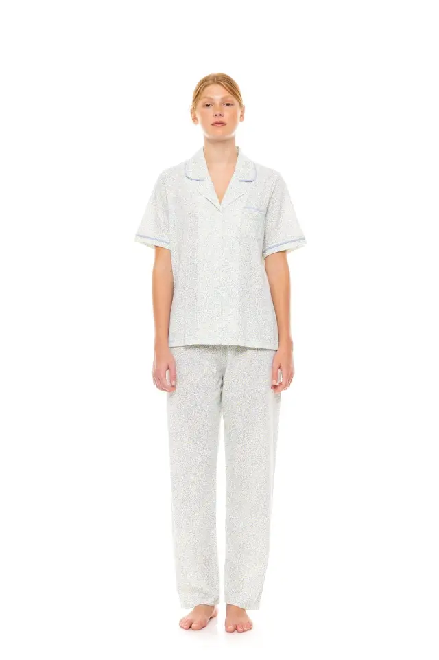 S1502 - Type - PYJAMA BUTTONED LONG PANTS PASTEL LEOPARD - M 2