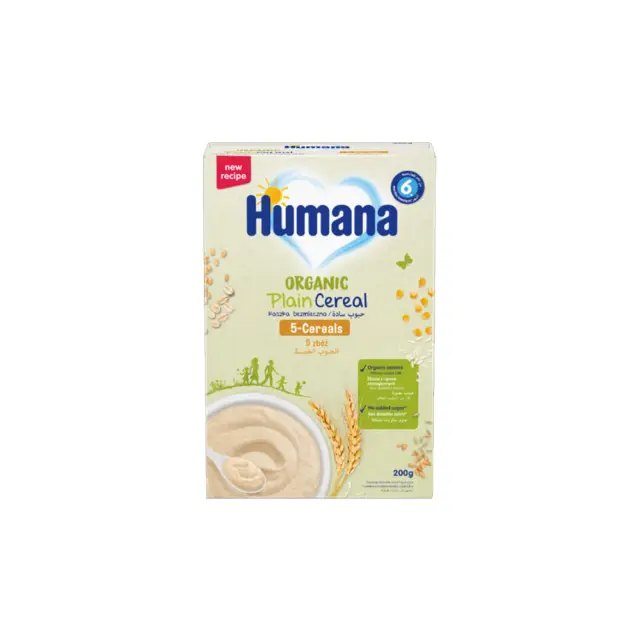 Humana Βρεφικό Γεύμα 5 Δημητριακά Βιολογική Κρέμα για 6m+, 200gr
