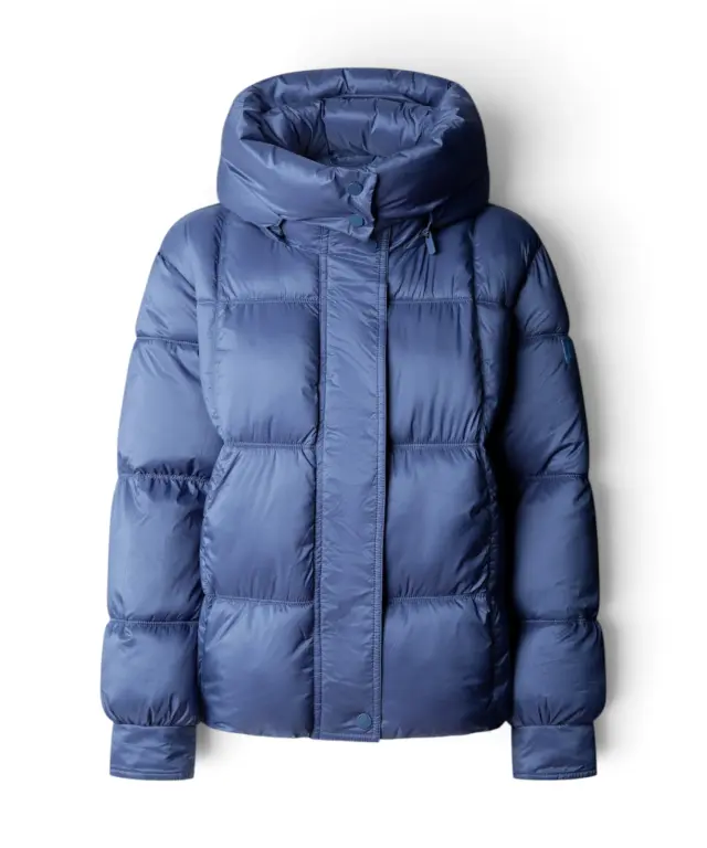 Pepe Jeans - Γυναικείο Αδιάβροχο Κοντό Puffer Μπουφάν Essentials Lauren PL4024541-563 Γαλάζιο