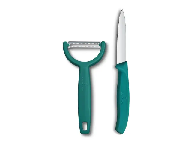 Σετ Μαχαίρια Γενικής Χρήσης & Αποφλοιωτής Victorinox Swiss Classic με μήκος λεπίδας 8cm - Green - 2 τεμάχια6.7114.22C1 3