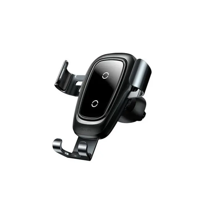 Baseus Metal Gravity Car Mount Phone Bracket Air Vent Holder Qi Charger Black