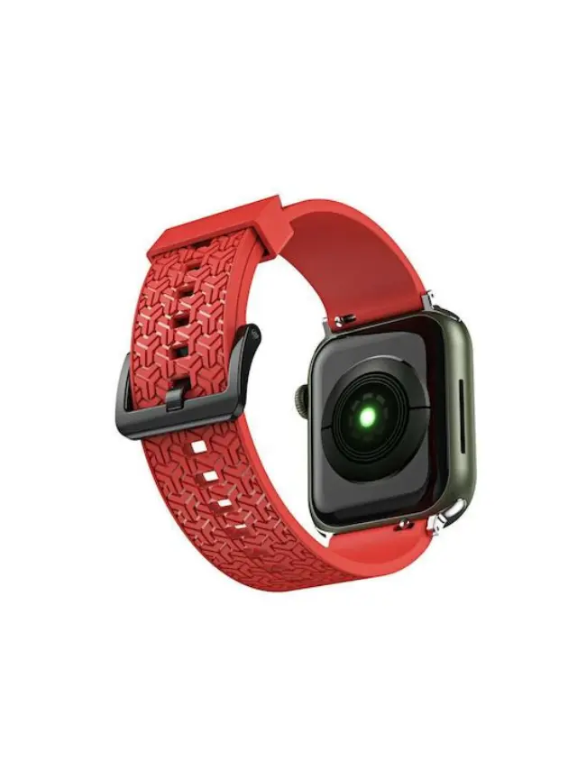 Wristband Watchband Aνταλλακτικό Λουράκι Σιλικόνης για Αpple Watch 44/45/46/49mm - Κόκκινο