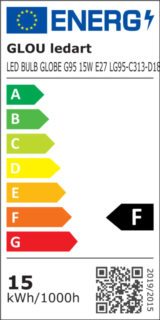 Glou LedArt , Λάμπα Led Clobe G95 15W Ε27 230V 6500K 2