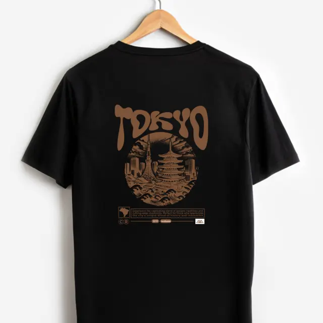 T-shirt Noshame® Μαύρο με τύπωμα Tokyo - 122520 - XXL 2