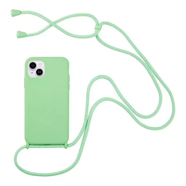 My Colors Carryhang Back Cover Σιλικόνης με Λουράκι για Apple - iPhone 14 - Ανοιχτό Πράσινο