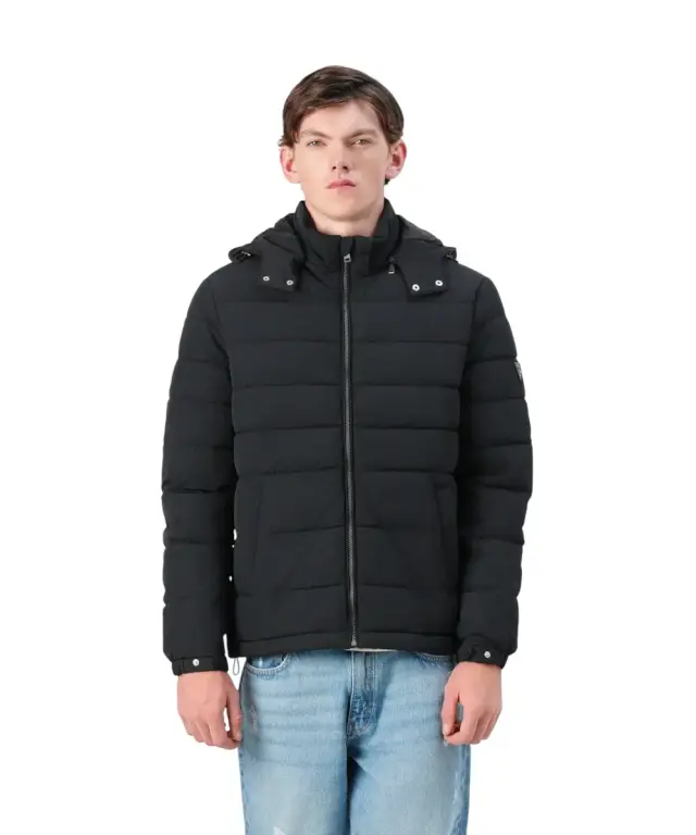 Guess - Ανδρικό Μπουφάν Light Puffa Regular Fit M5YL16WHEX2-JBLK Μαύρο