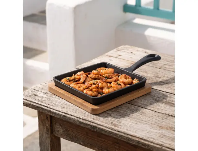 Μαντεμένιο πιάτο σερβιρίσματος tapas Excellent Houseware με σανίδα bamboo Διαστάσεων 24.5x15.5x5cm C80652850