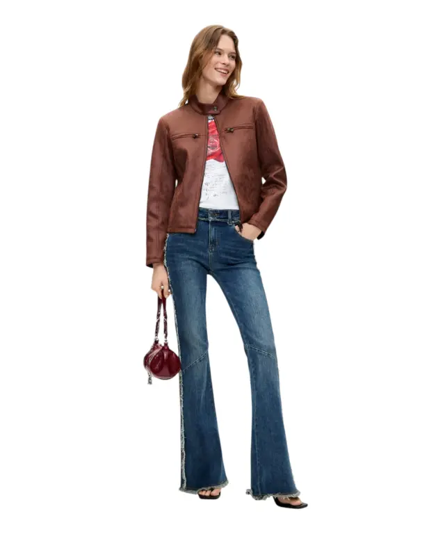 Desigual - Γυναικείο Τζάκετ Bikercy 26WWEW09-6044 Καφέ 2