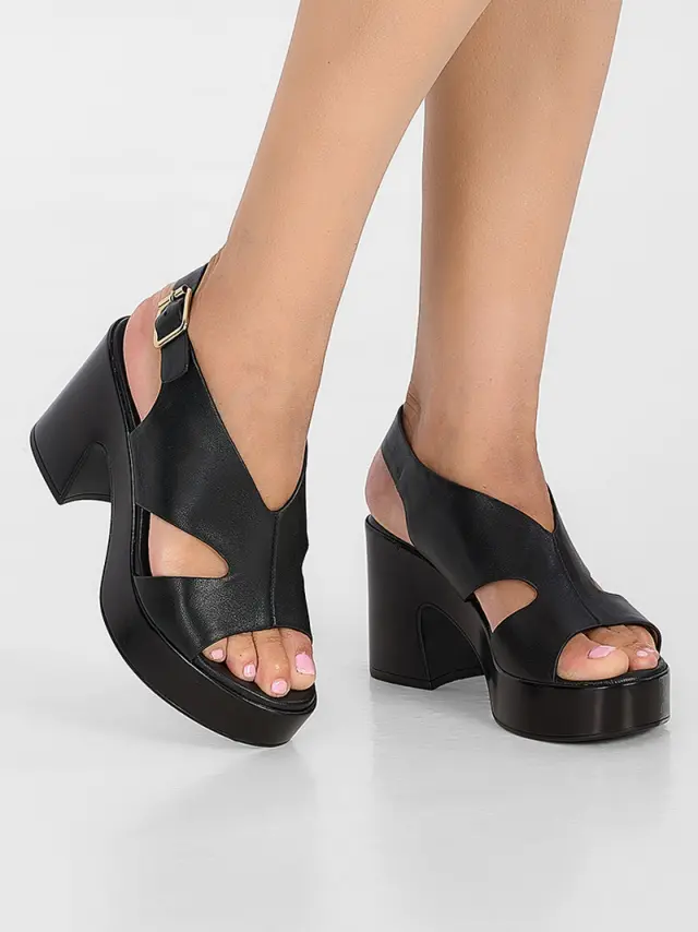 Comodissima Πέδιλα Γυναικείο δέρμα Μαύρο REP/57251 NERO 2