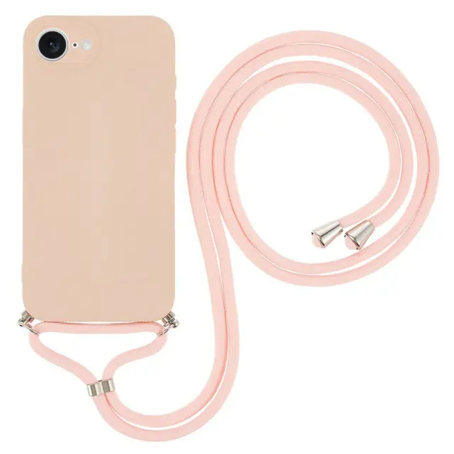 Θήκη με Κορδόνι για iPhone 16e/17e-Pink OEM
