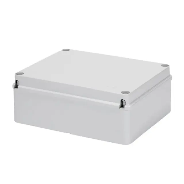 JUNCTION BOX WITH PLAIN SCREWED LID - IP56 - INTERNAL DIMENSIONS 190X140X70 - SMOOTH WALLS - GREY RAL 7035