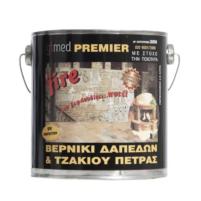 Gtmed Premier Fire Βερνίκι Δαπέδων και Τζακιών Πέτρας 750 ml (ΓΥΑΛΙΣΤΕΡΟ) / PREMIERFIRE-750