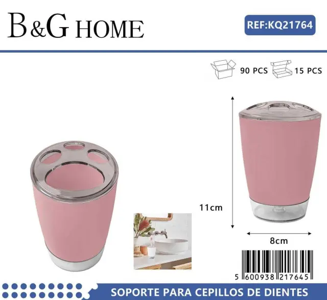 Θήκες οδοντόβουρτσας πλαστικές σε σετ 5Χ - Pink - 21764 2