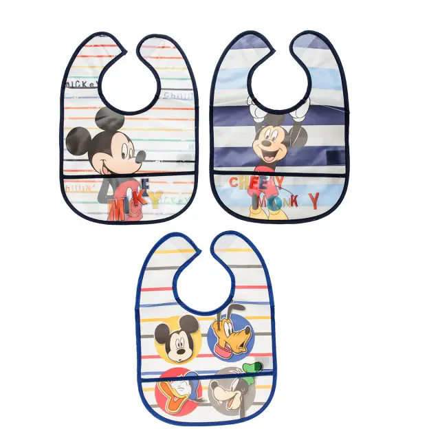 Σαλιάρες σετ 3τμχ με τσέπη Disney Mickey Mouse