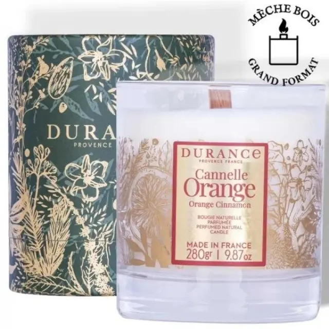 Durance candle Orange Cinnamon- Noel 2024-Αρωματικό Κερί με ξύλινο φυτίλι 280g 2